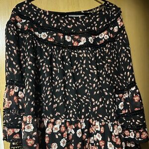Fever Floral Bell Sleeve Top - Size L